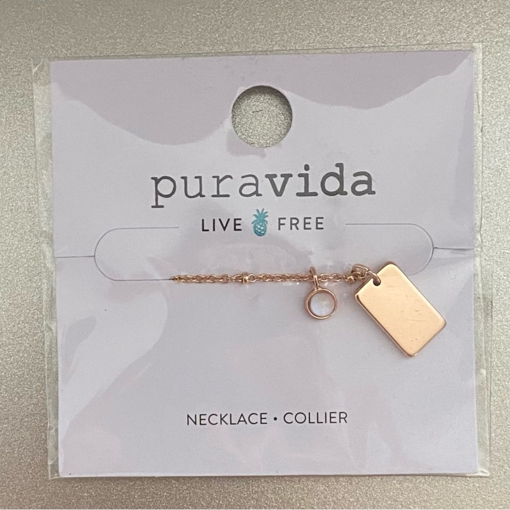 Pura vida rose gold necklace